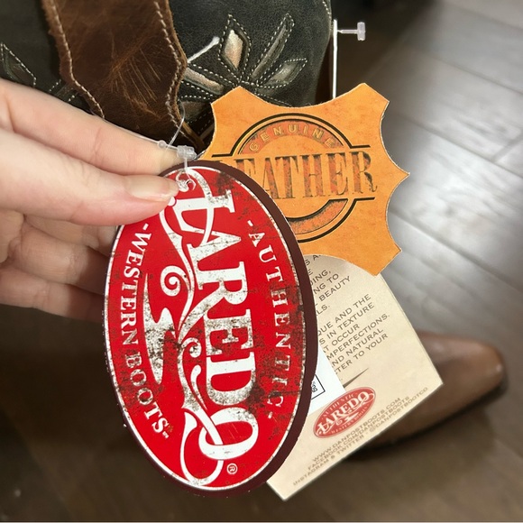 Laredo Passion Flower Western Cowgirl Boots Women’s Floral Embroidered Leather - Picture 15 of 16